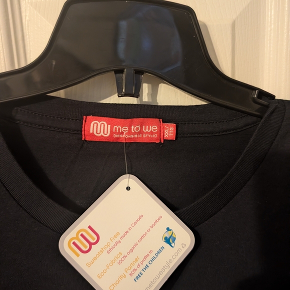 Me to We Black Tee with Green Accents - Picture 2 of 3